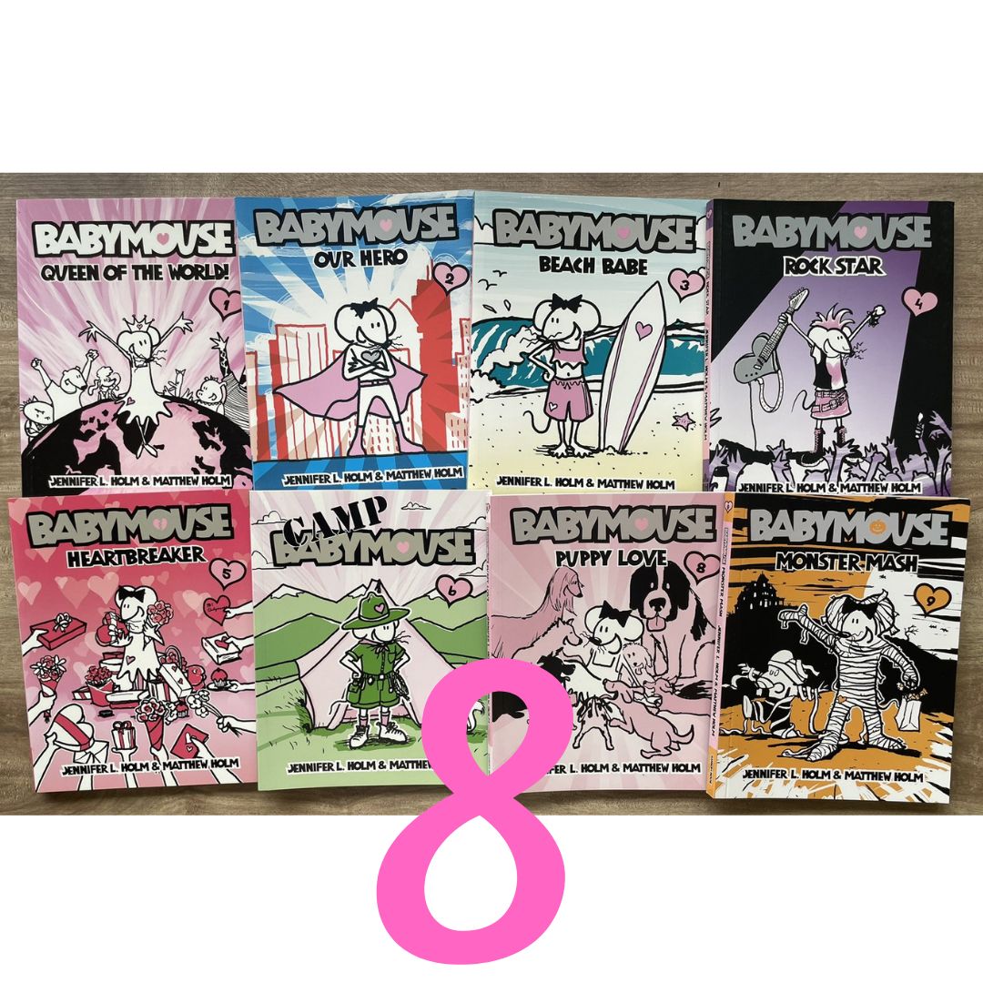 Babymouse, Graphic Novel (8 books, softcover, no box)