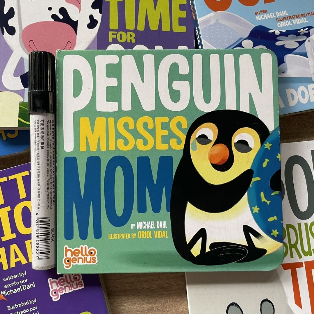 Hello Genius BOARD BOOKS (SINGLES) Little Dinos Don't Push / Just Breathe Bear / Little Lion Shares etc (book covers with SLIGHT DENTS)