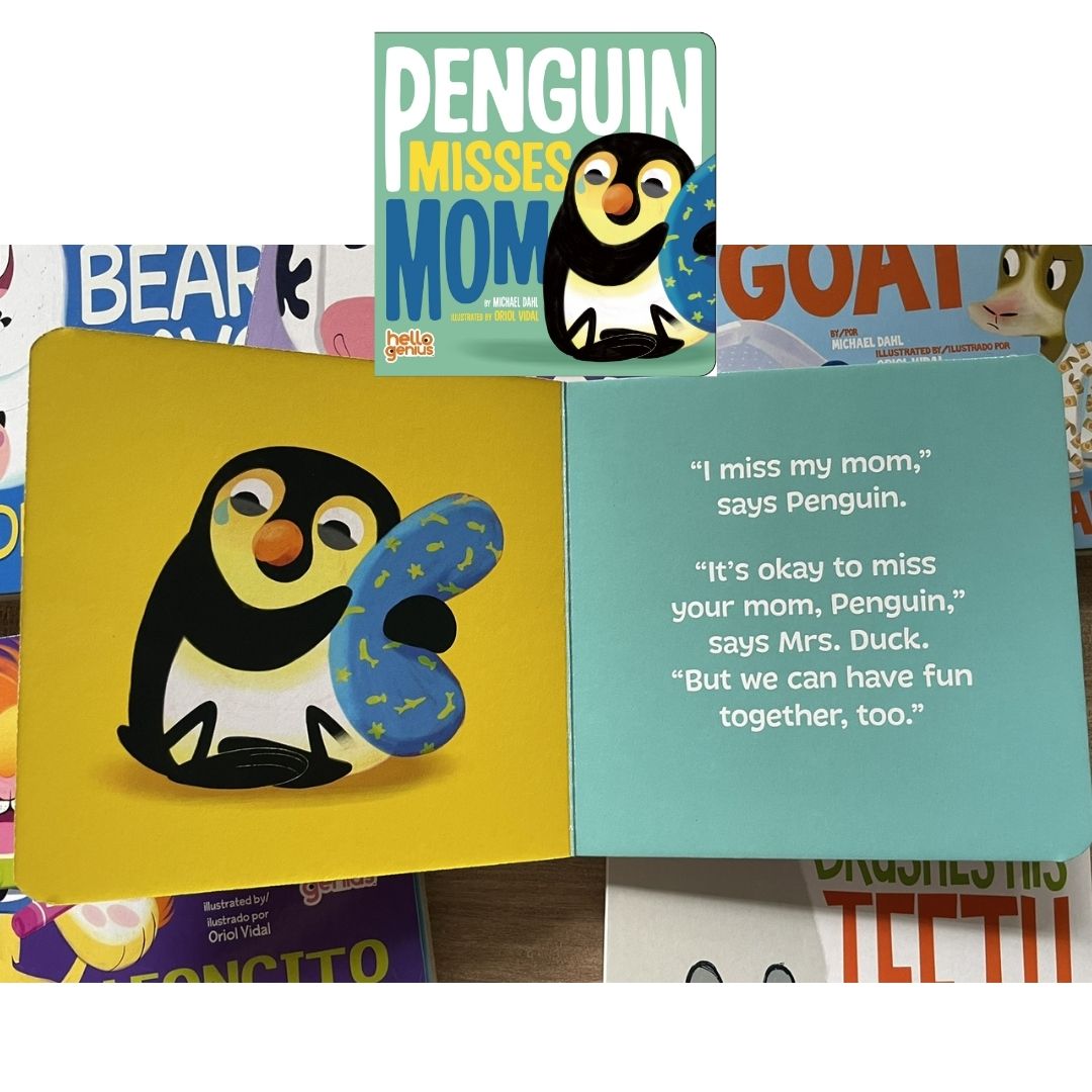 Hello Genius BOARD BOOKS (SINGLES) Little Dinos Don't Push / Just Breathe Bear / Little Lion Shares etc (book covers with SLIGHT DENTS)
