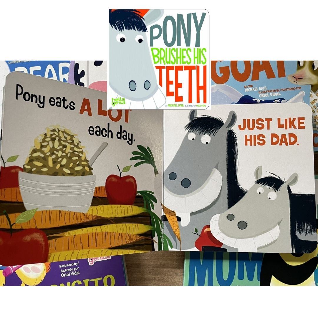 Hello Genius BOARD BOOKS (SINGLES) Little Dinos Don't Push / Just Breathe Bear / Little Lion Shares etc (book covers with SLIGHT DENTS)