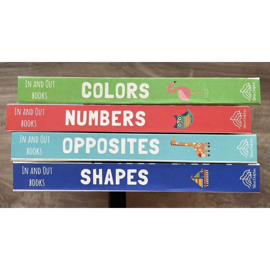 IN and OUT Board Books (SINGLES) Colors / Numbers / Opposites / Shapes (brand new, with SLIGHT DENTS on book cover)