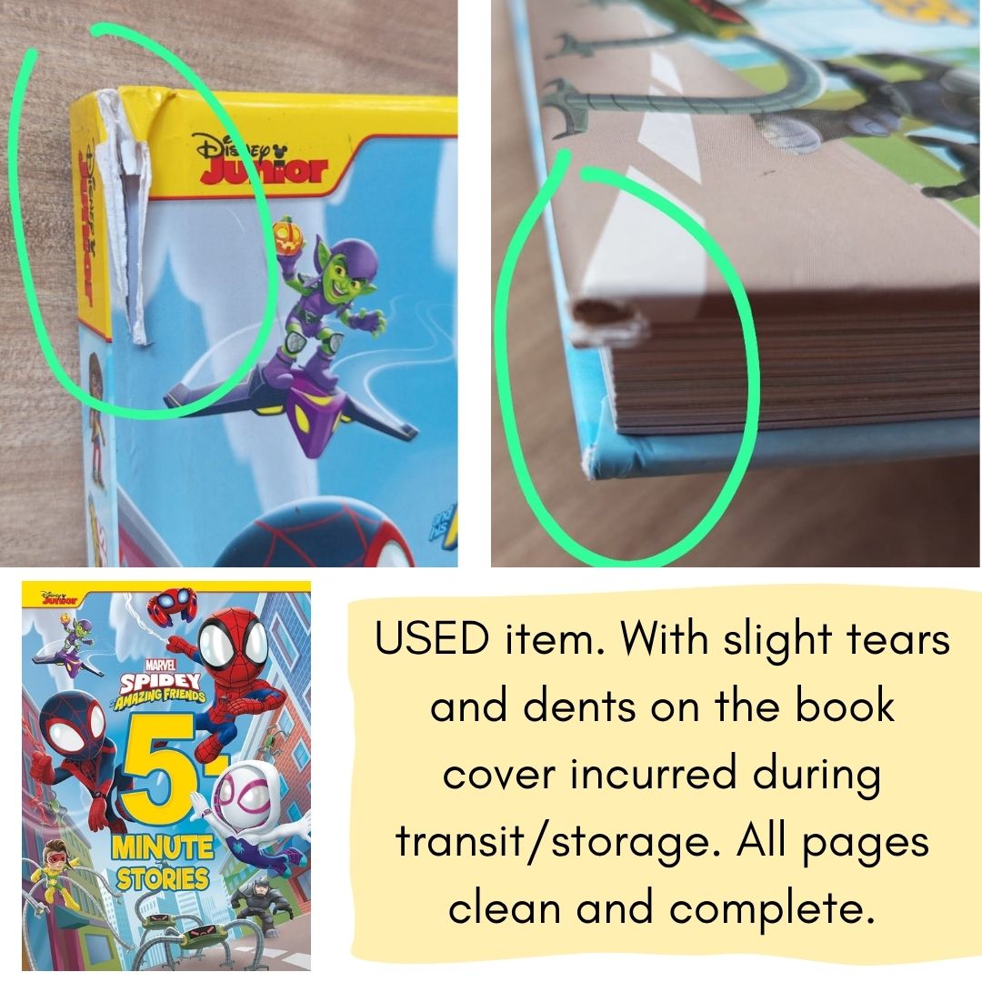Spider-Man Spidey Amazing Friends 5-Minute Stories (USED book, padded hardcover, with slight tears and dents)