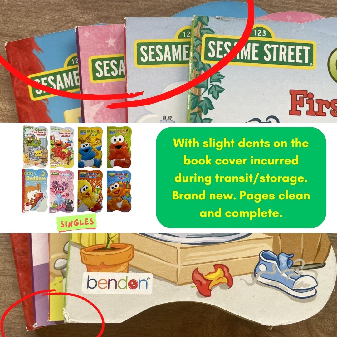 Sesame Street / Sesame Beginnings (SINGLES) brand new Board Book, with SLIGHT DENTS on book cover