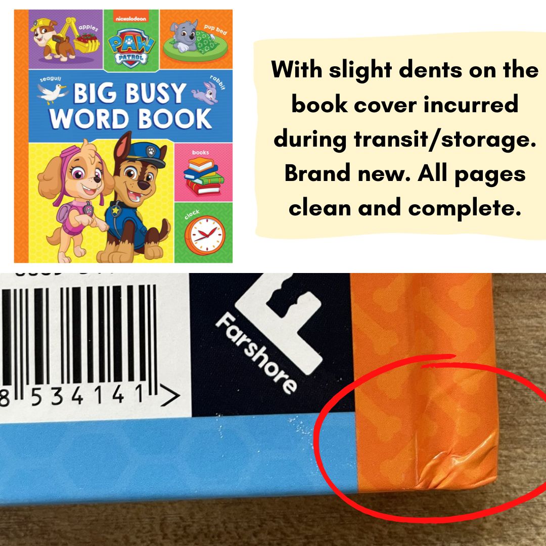 Paw Patrol Big Busy Word Book (brand new Hardcover) - with SLIGHT DENTS on book cover