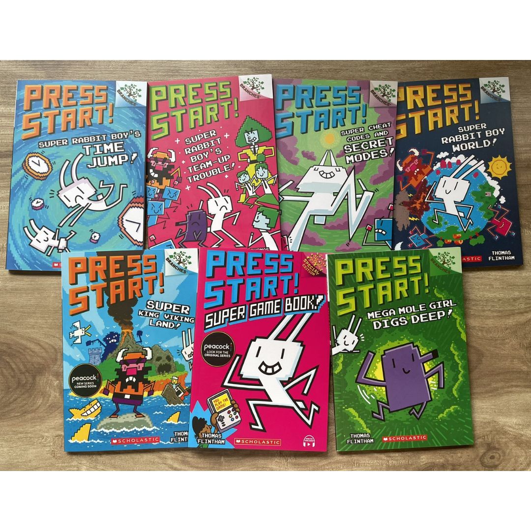Press Start! Complete 15 Books Series Set (Books 1-15) brand new softcover, no box, w/SLIGHT FOLDS