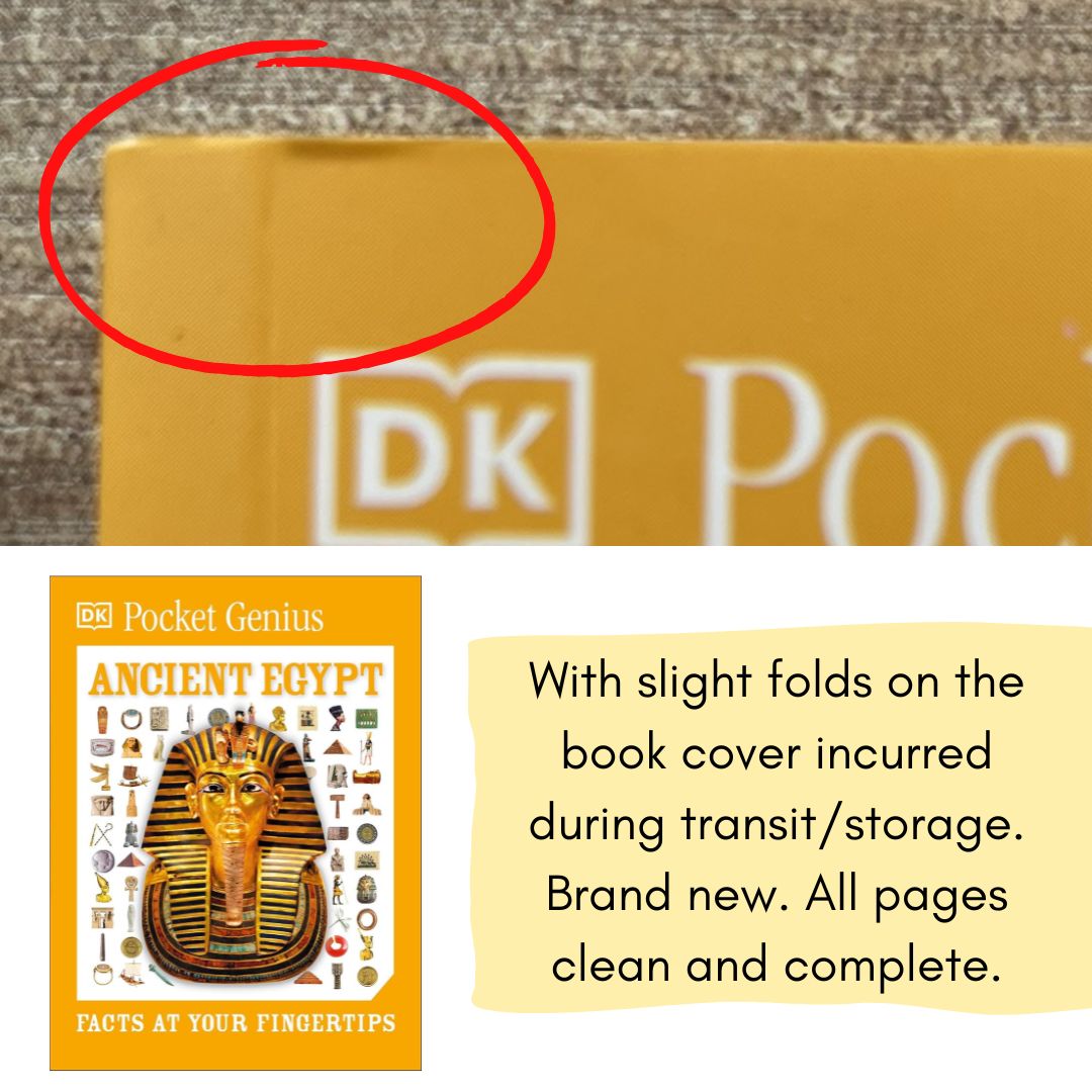 Pocket Genius: ANCIENT EGYPT (DK Facts at Your Fingertips) brand new MINI Softcover book, with SLIGHT FOLDS on book cover