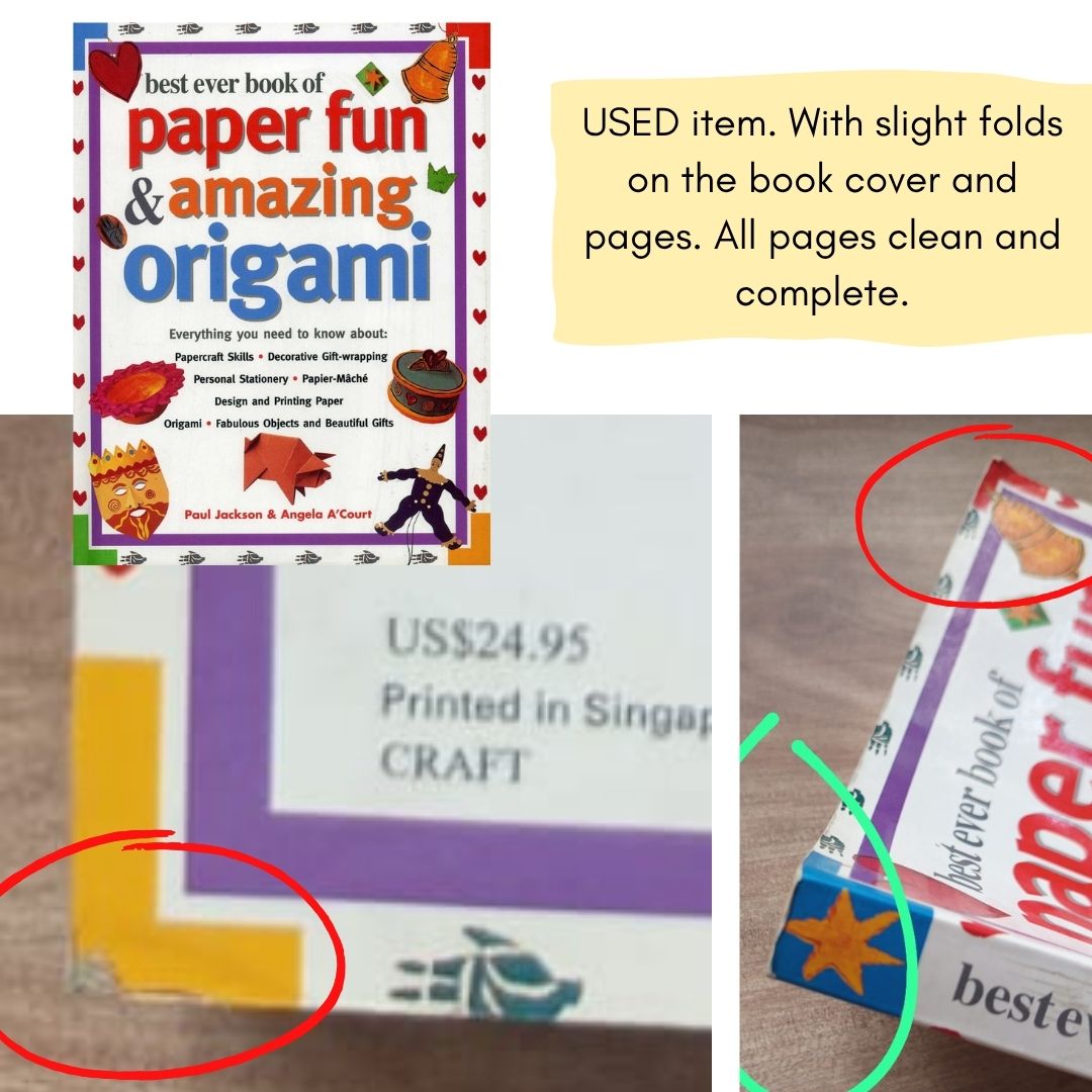 Best Ever Book of Paper Fun & Amazing Origami (USED book, softcover, with slight folds on book cover)