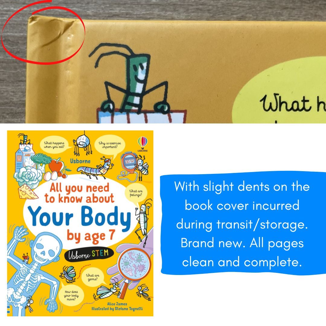 Usborne All You Need to Know about YOUR BODY by Age 7 (brand new hardcover, with SLIGHT DENTS on book cover)