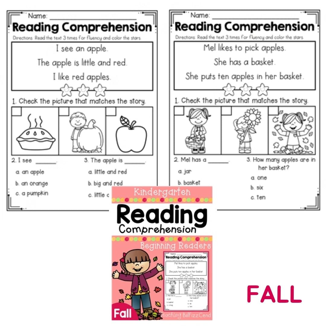 Kindergarten Reading Comprehension Workbook | Beginning Readers | Phonics-Based Sentences | Trace, Color &amp; Comprehension | Spiral Bound | Scan Audio (SINGLES)
