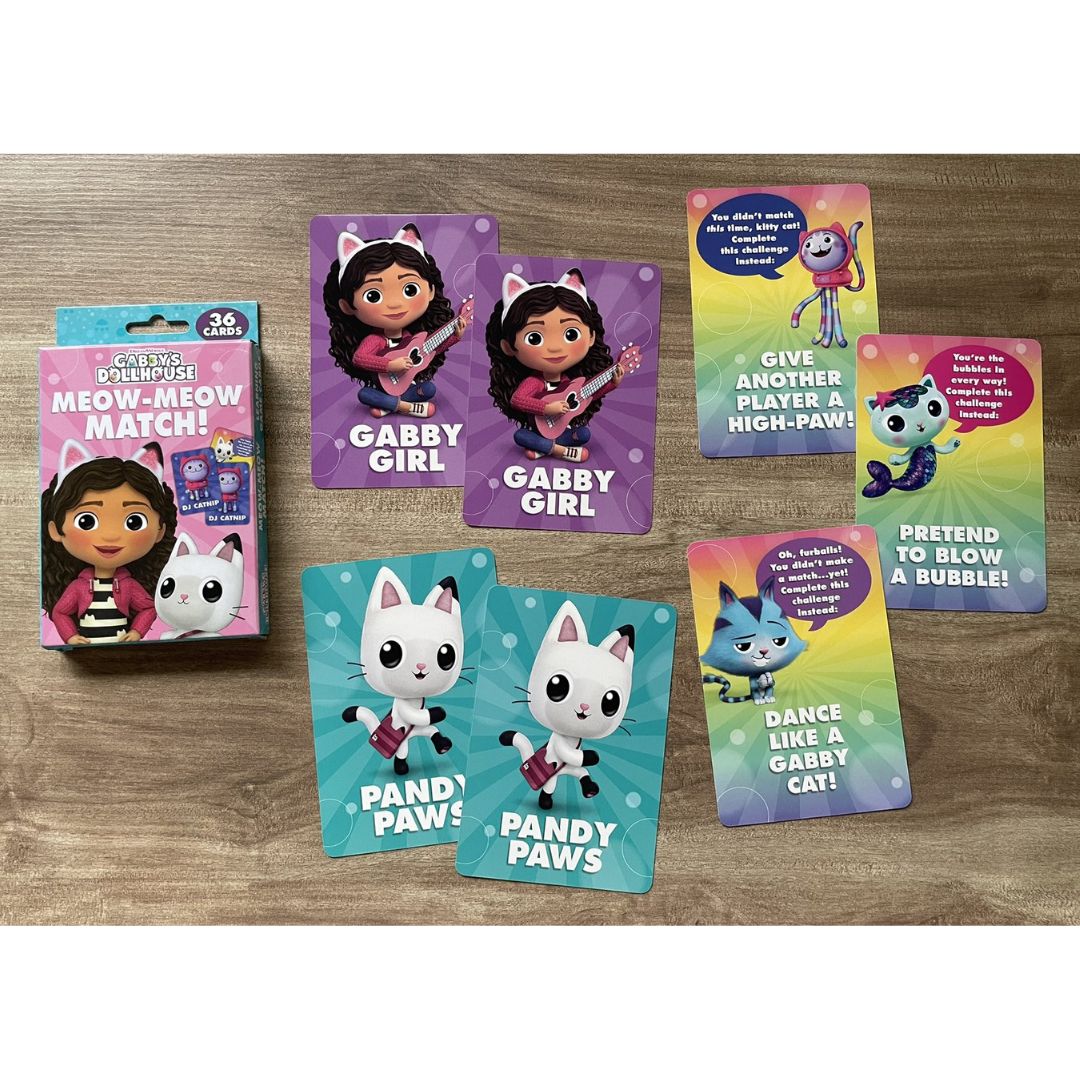 Gabby's Dollhouse Meow-Meow Match Matching Game Learning Flash Cards / Flashcards (36 cards) Box Set - brand new