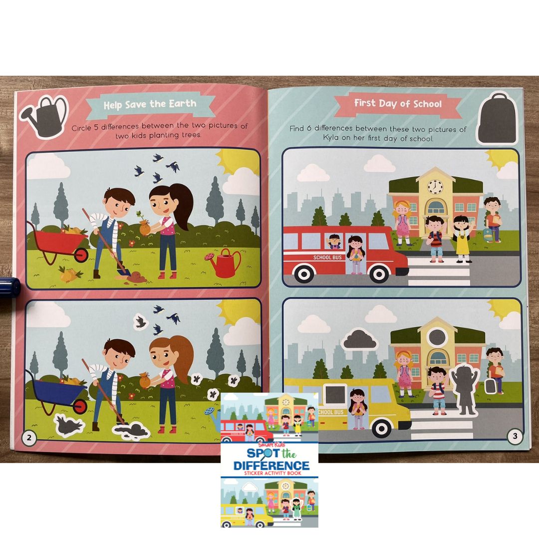 Smart Kids Sticker and Activity Book - SPOT THE DIFFERENCE (brand new softcover)