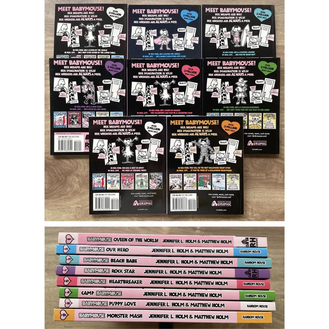 Babymouse, Graphic Novel (8 books, softcover, no box)