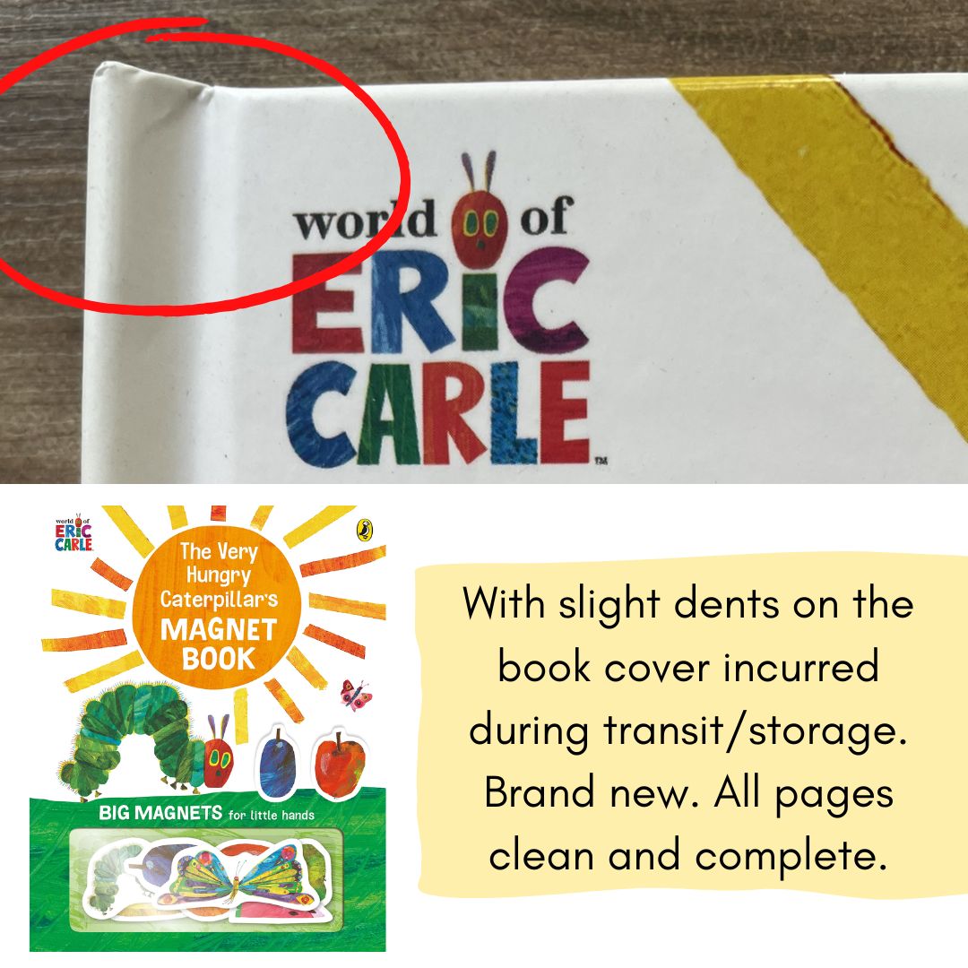 Eric Carle The Very Hungry Caterpillar's Magnet Book (brand new Hardcover) - with SLIGHT DENTS on book cover