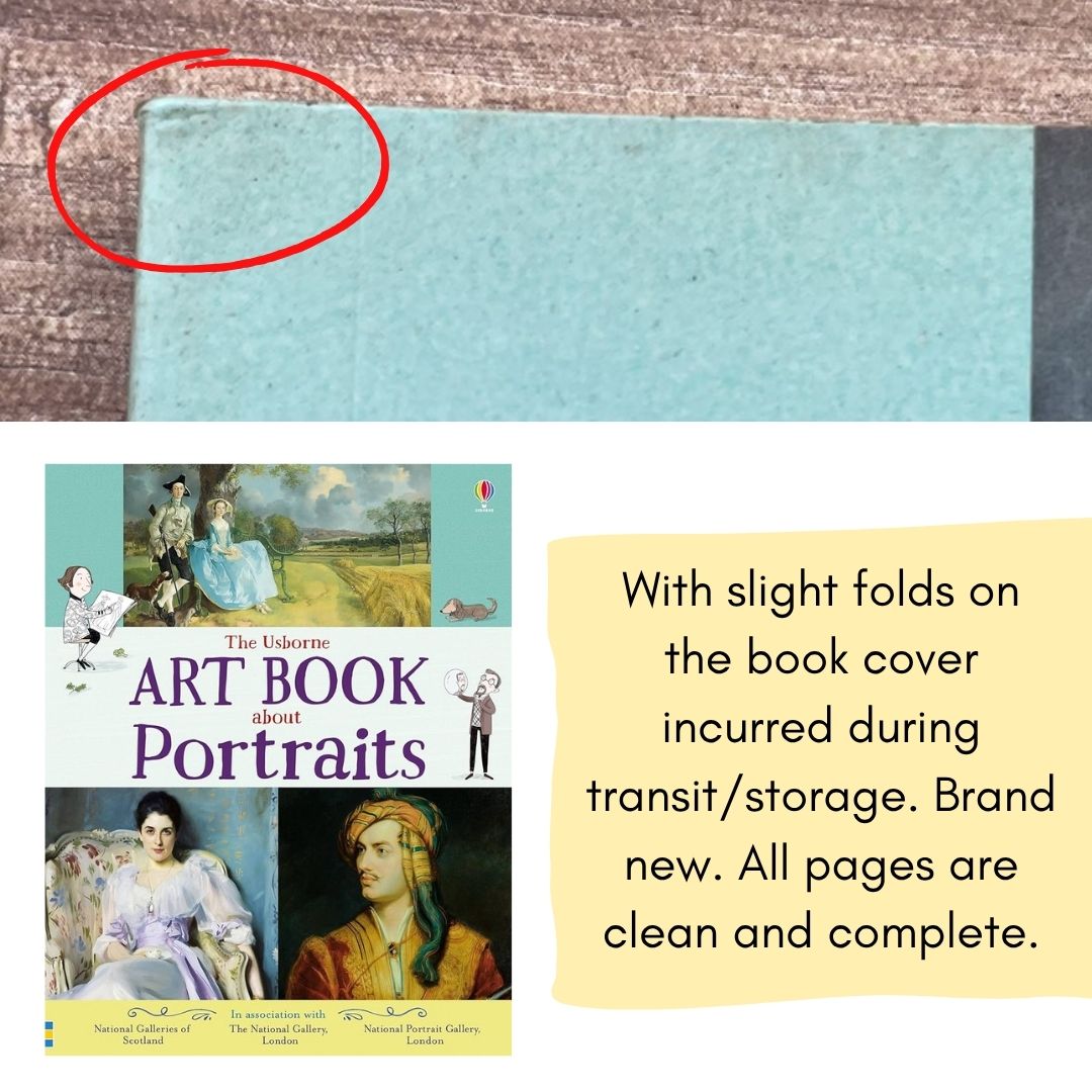 The Usborne Art Book about Portraits (brand new softcover, with SLIGHT FOLDS on book cover)