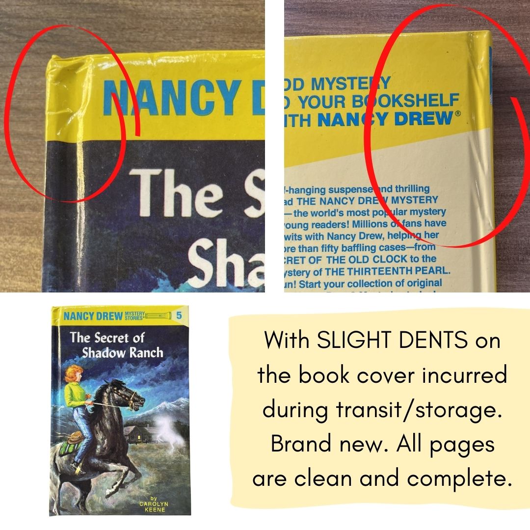 Nancy Drew Mystery Story #5: The Secret of Shadow Ranch (brand new Hardcover, with SLIGHT DENTS on book cover)