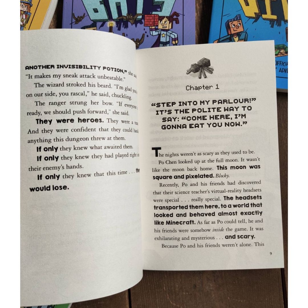 Minecraft: Deep Dive, Minecraft Woodsword Chronicles Collection (6 books) (BOX SET with SLIGHT FOLDS)