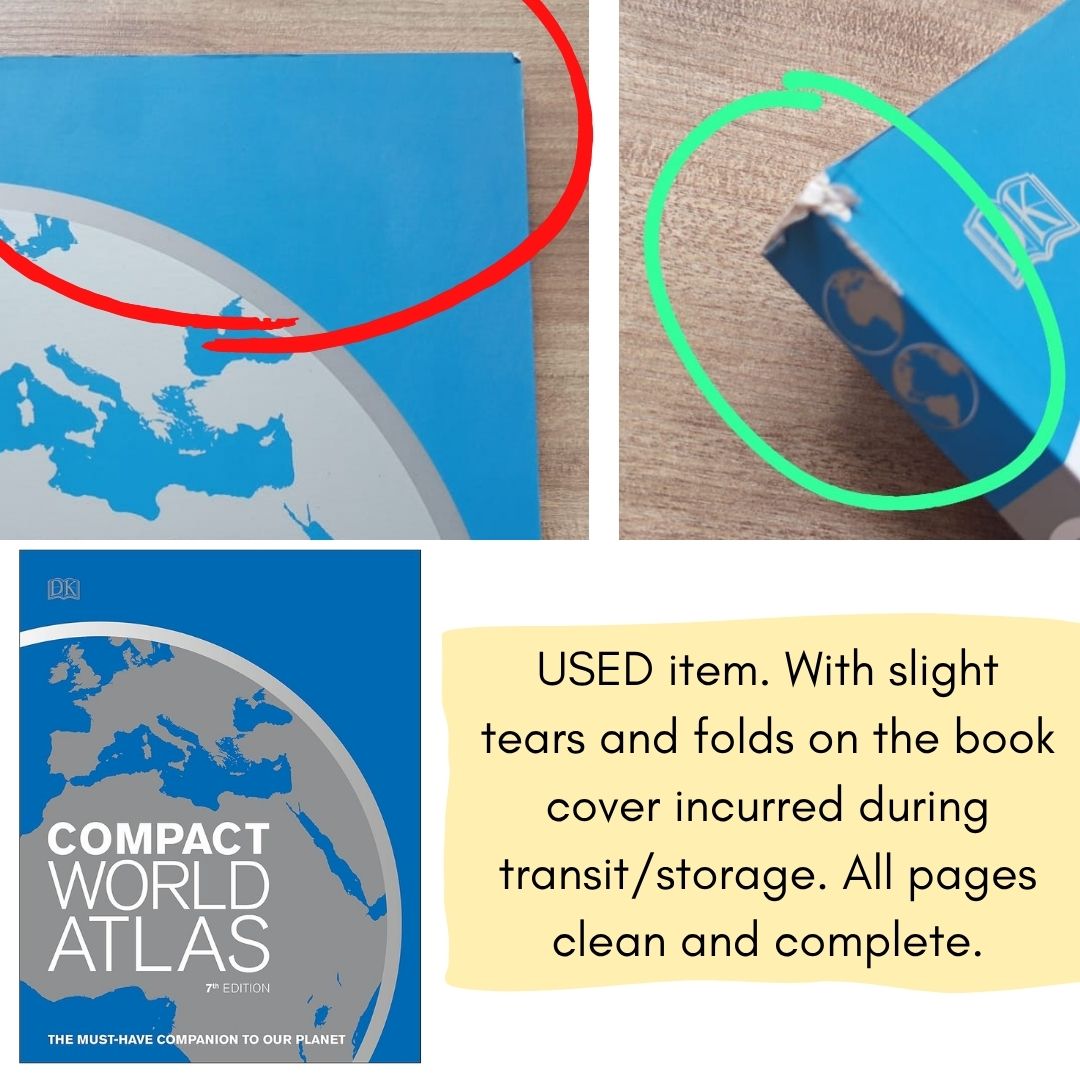DK Compact World Atlas (USED book, softcover, with slight folds on book cover)