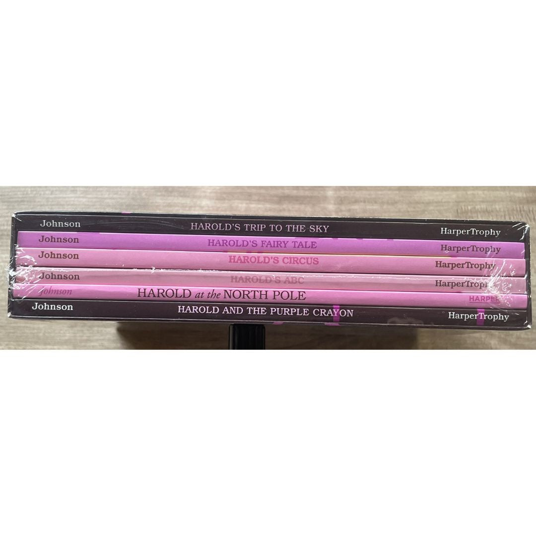 Harold's Purple Crayon Collection (6 books) Box Set - BOX with SLIGHT DENTS, books no damage, brand new softcover