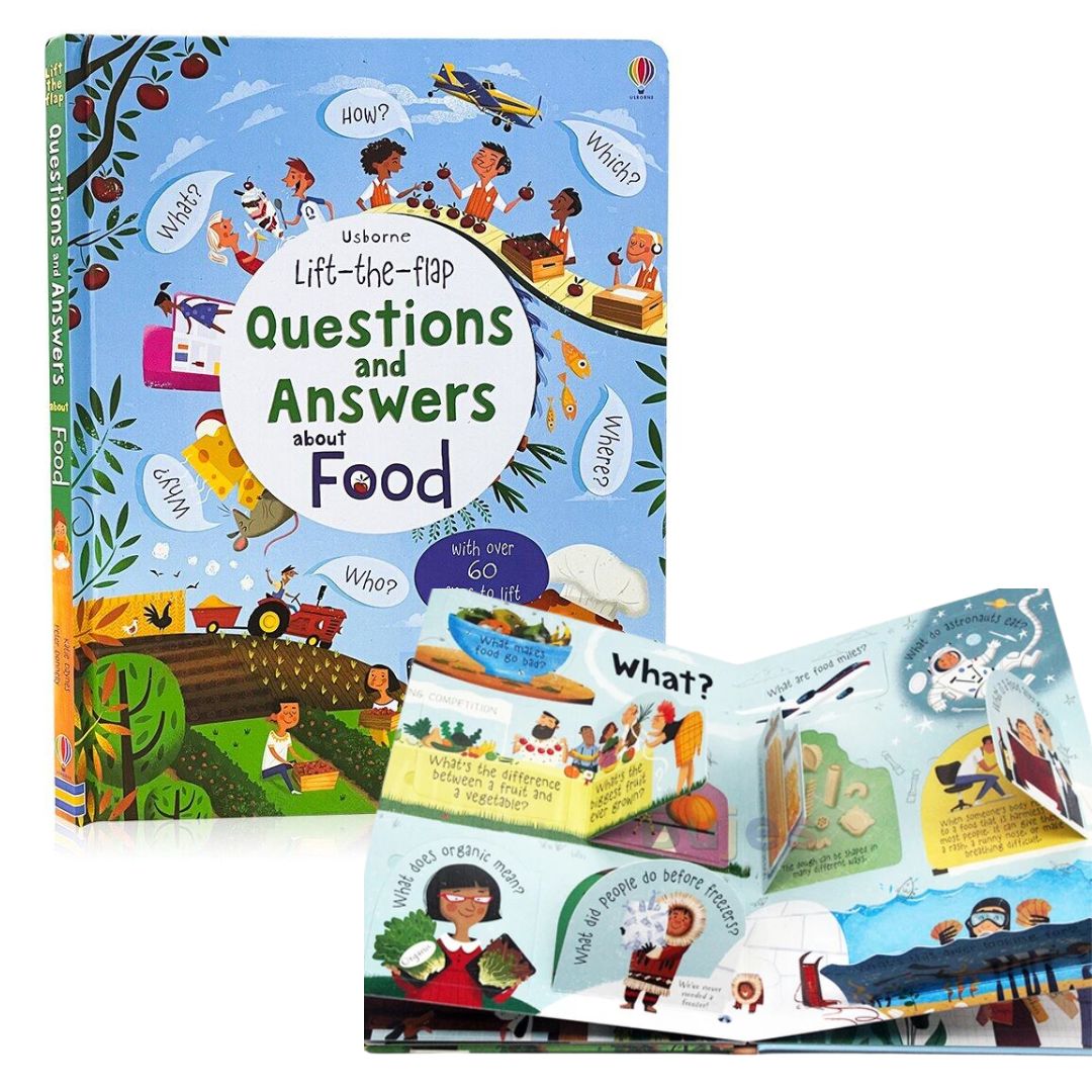 Usborne Lift-the-flap Questions and Answers About (SINGLES, brand new Board Book, w/ SLIGHT DENTS on book cover) Animals / Body / Feelings / Food / Jobs / Money / Nature