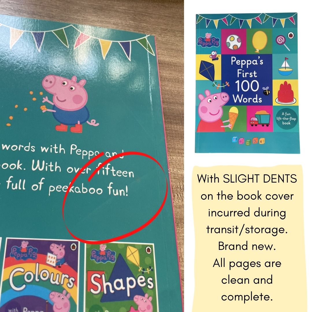 Peppa Pig: Peppa's First 100 Words (brand new softcover, with SLIGHT DENTS on book cover)