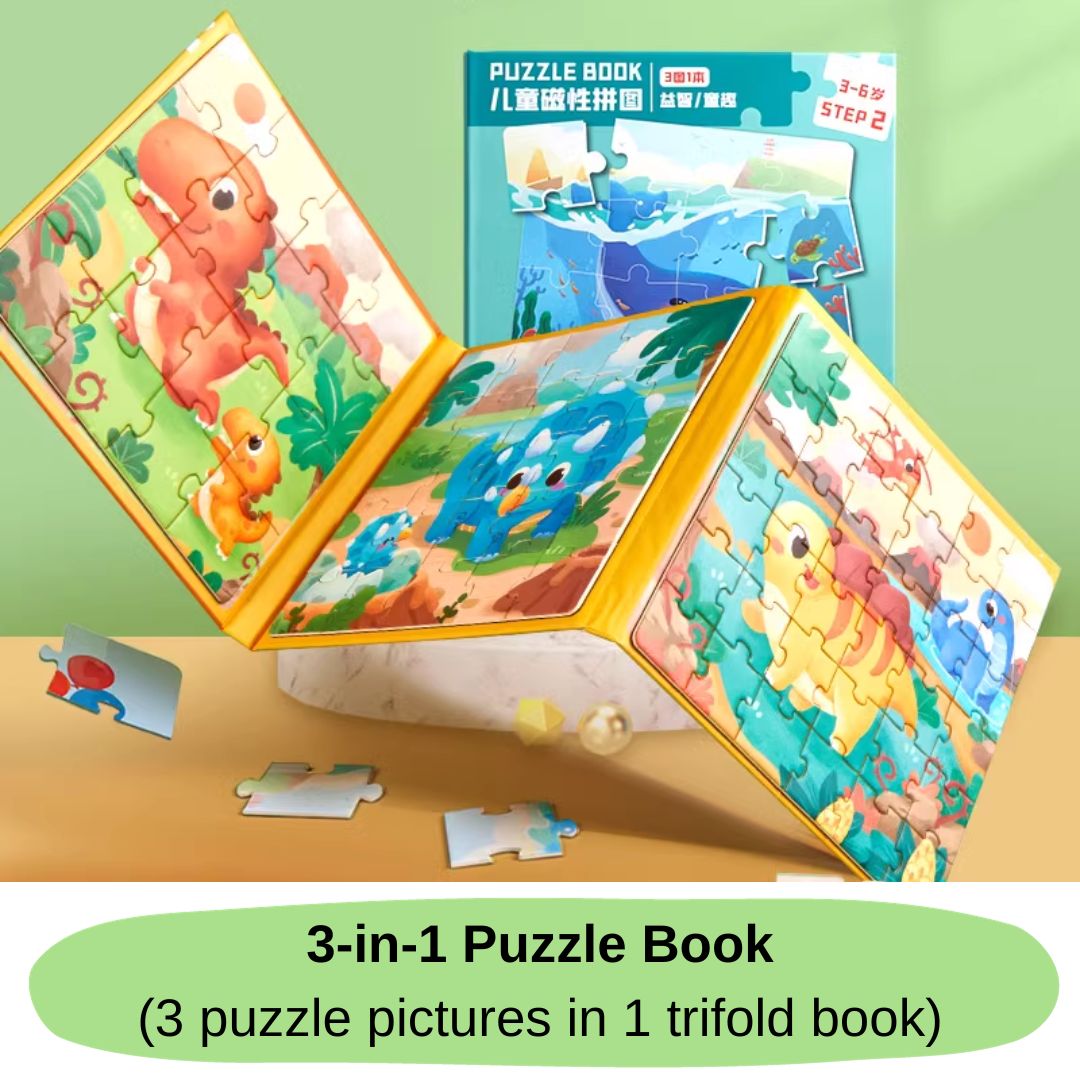 Trifold PUZZLE BOOK (singles) hardcover jigsaw puzzles book