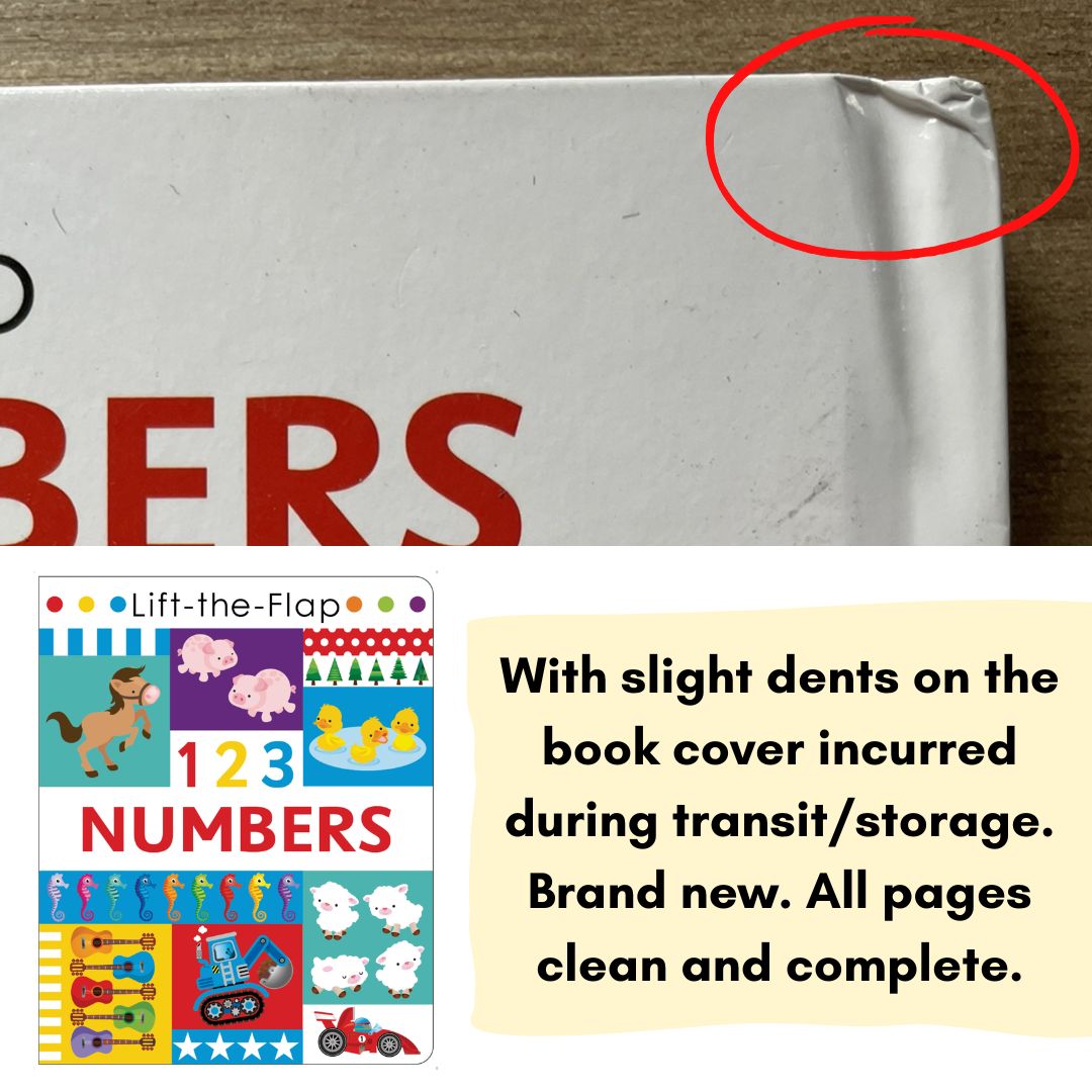 Lift-the-flap 123 NUMBERS Activity Book (brand new Hardcover, with SLIGHT DENTS on book cover)