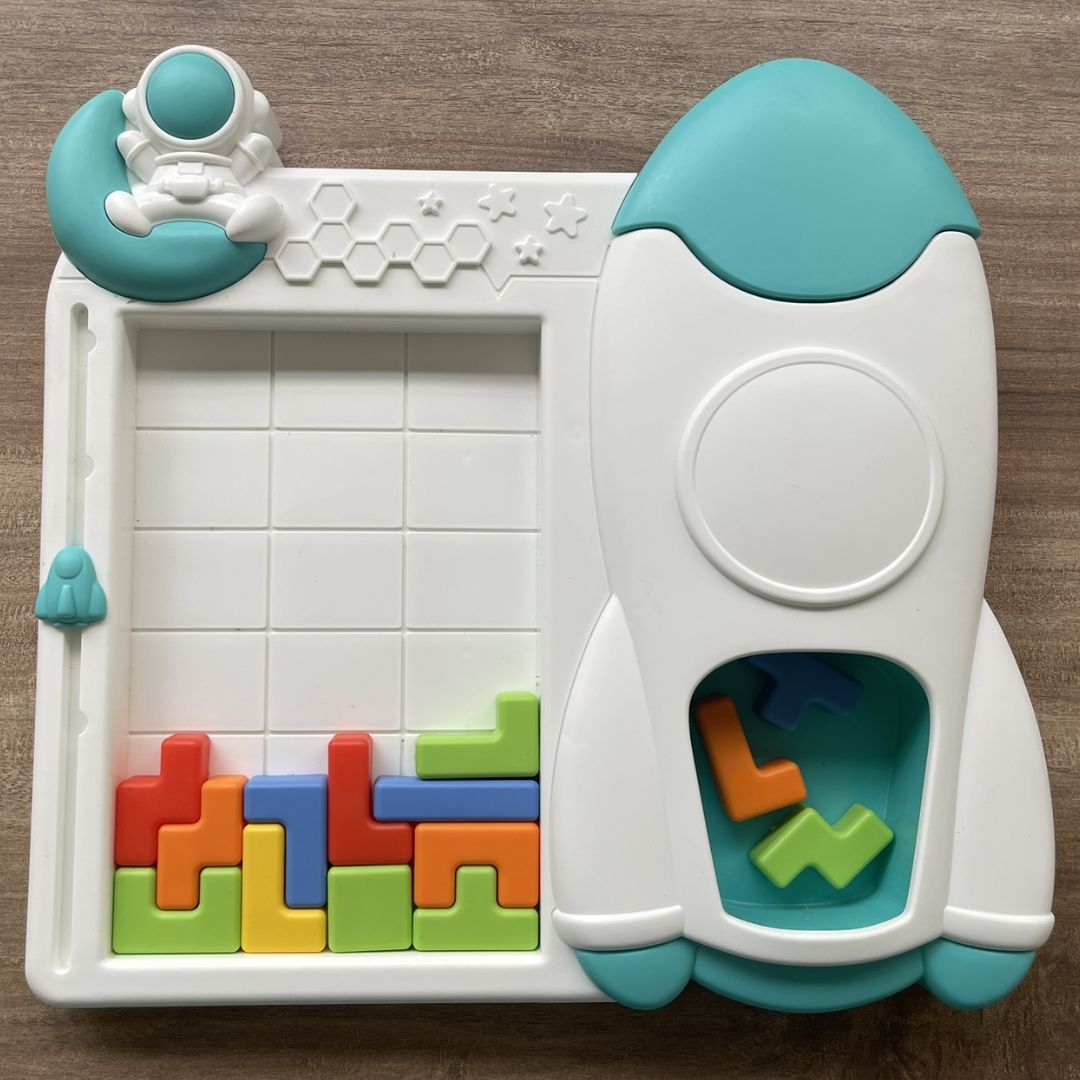 Space Rocket Tetris Blocks (boxed set, brand new, color BLUE)