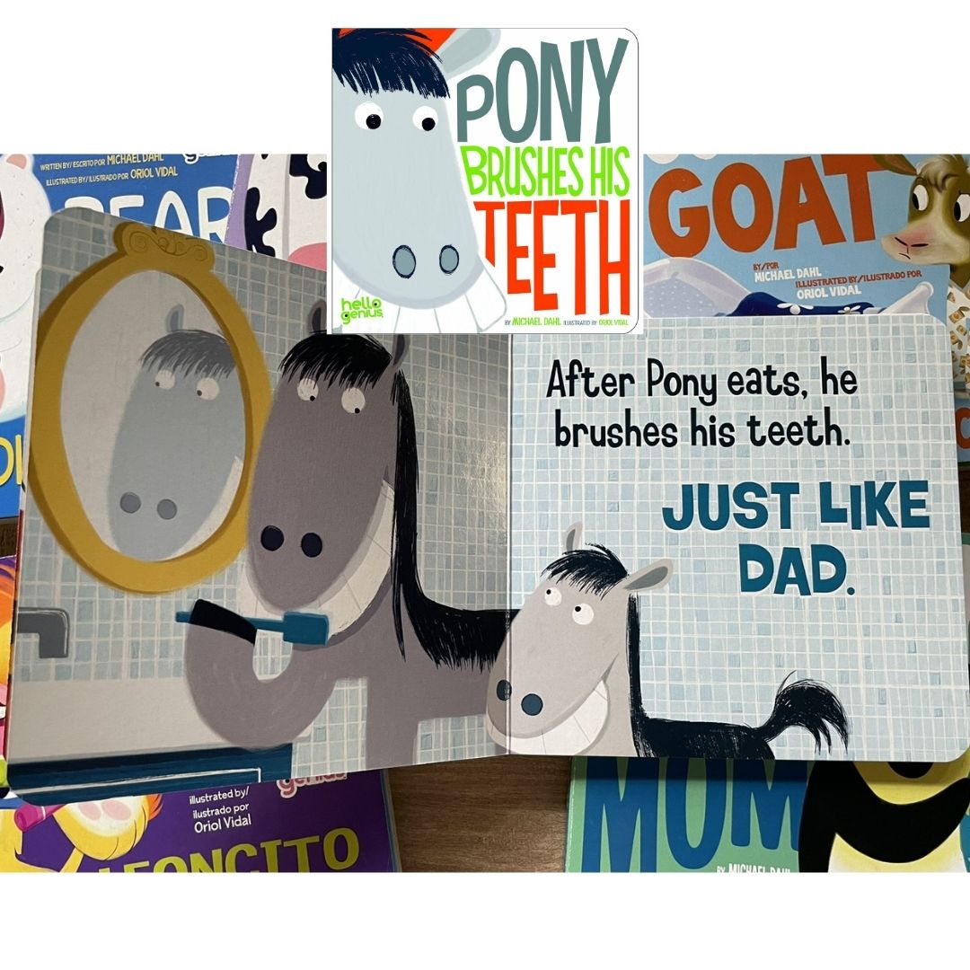 Hello Genius BOARD BOOKS (SINGLES) Little Dinos Don't Push / Just Breathe Bear / Little Lion Shares etc (book covers with SLIGHT DENTS)