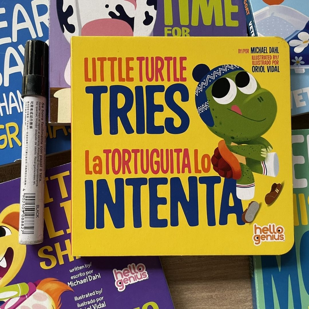Hello Genius BOARD BOOKS (SINGLES) Little Dinos Don't Push / Just Breathe Bear / Little Lion Shares etc (book covers with SLIGHT DENTS)