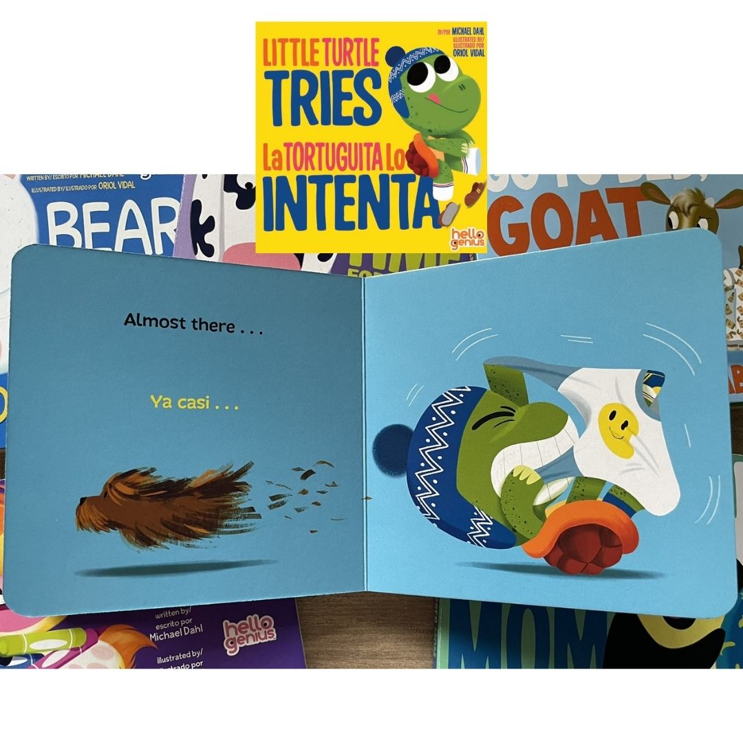 Hello Genius BOARD BOOKS (SINGLES) Little Dinos Don't Push / Just Breathe Bear / Little Lion Shares etc (book covers with SLIGHT DENTS)