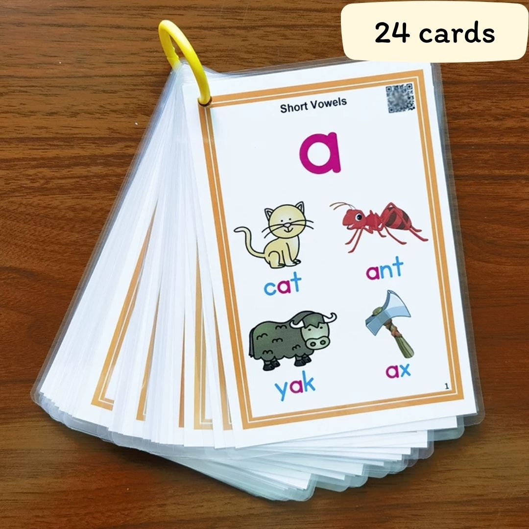 Phonics and English Alphabet Cards / Flashcards Set · Word Pronunciation · Audio Point-Reading · Teaching Aid (122 cards, 4-Inch Laminated Cards · Size: 8 × 11 cm)