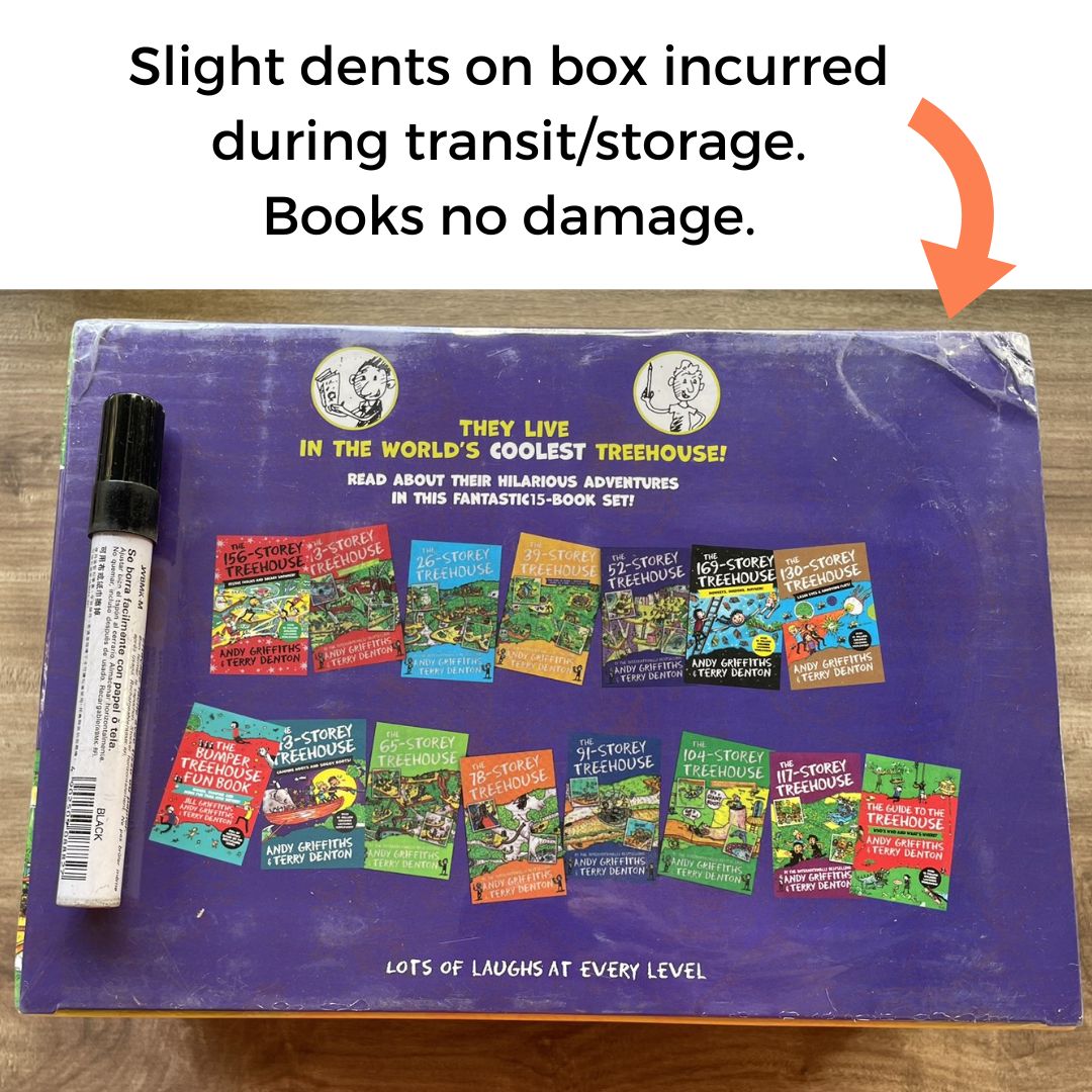 STOREY TREEHOUSE (15 books) brand new softcover, BOX with SLIGHT DENTS, books no damage