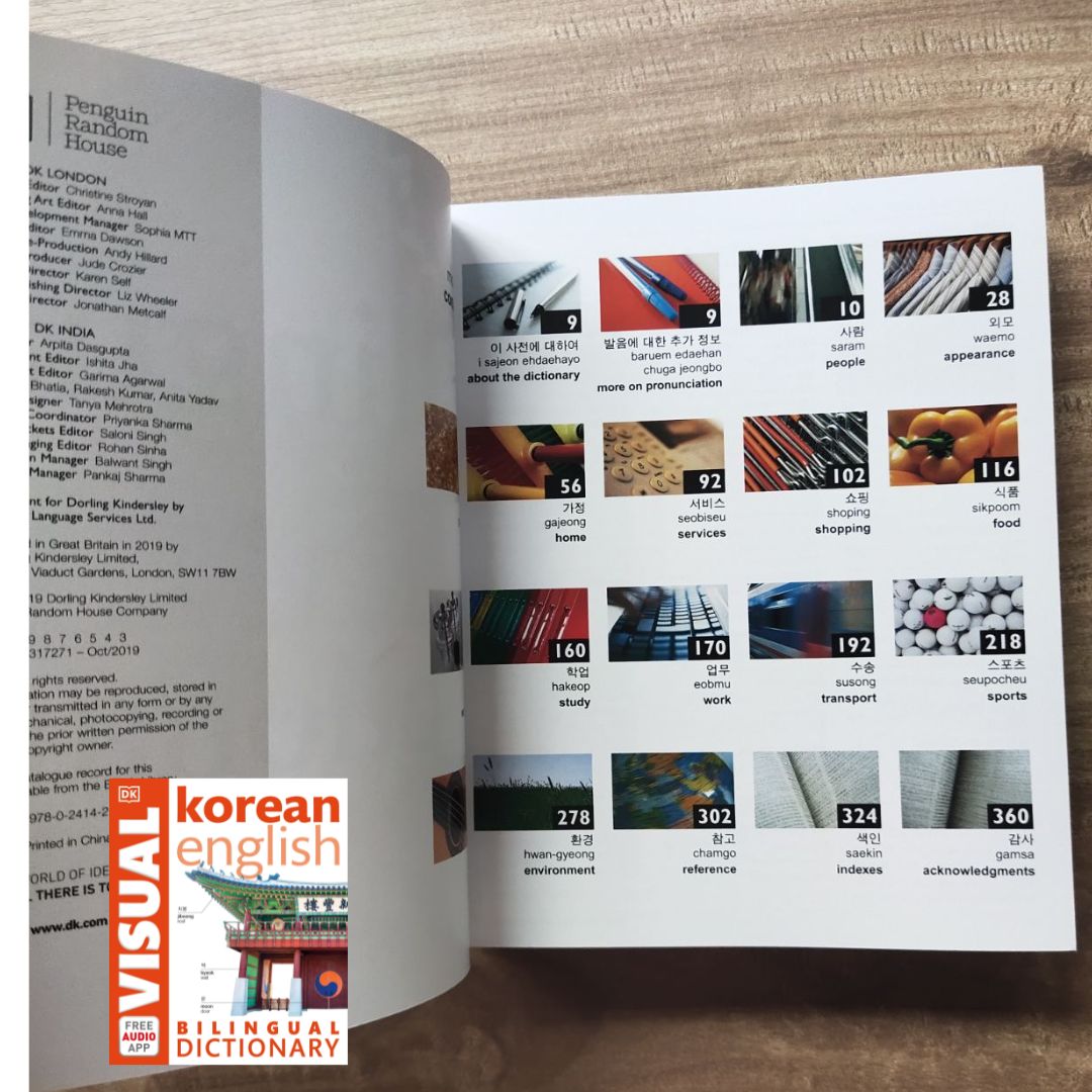DK Korean-English Bilingual Visual Dictionary (brand new softcover) with SLIGHT FOLDS on book cover