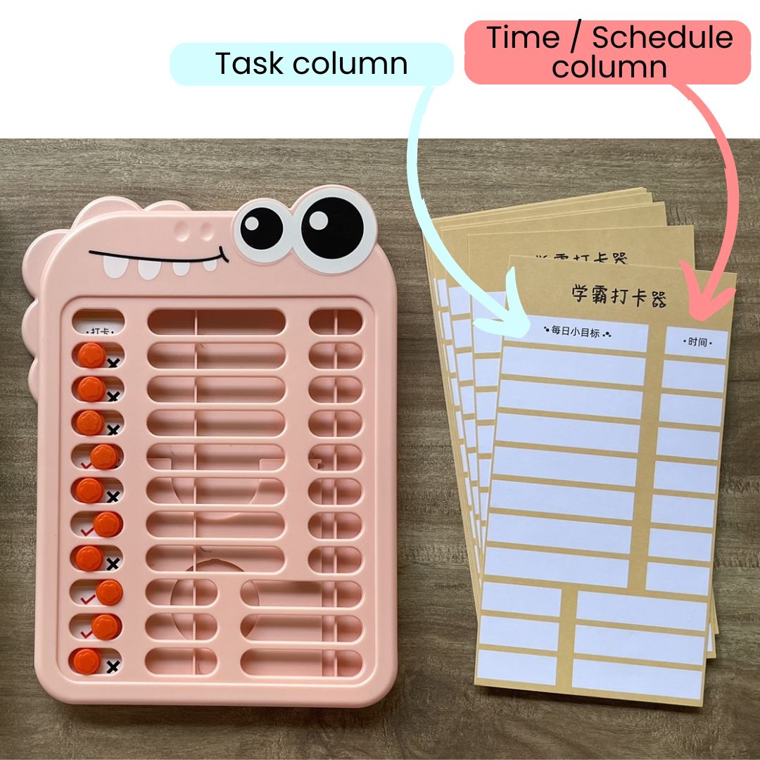 Daily Schedule Self-discipline Plan Organizer Stand for Kids (daily routine or chores to develop good habit) (box with slight tear and dents)