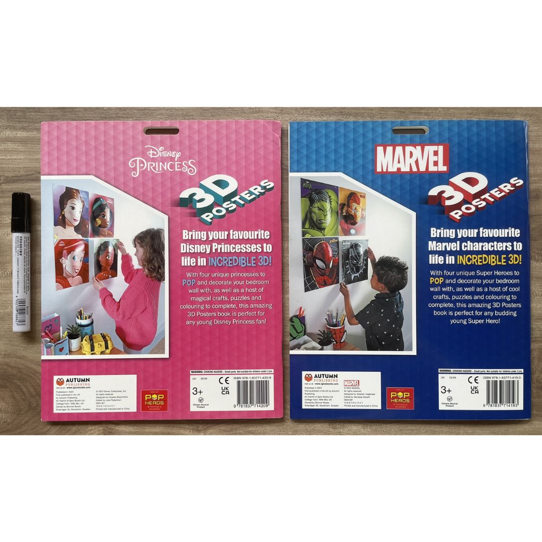 Disney 3D Pop Heads Posters (Marvel / Princess) (SINGLES, softcover)
