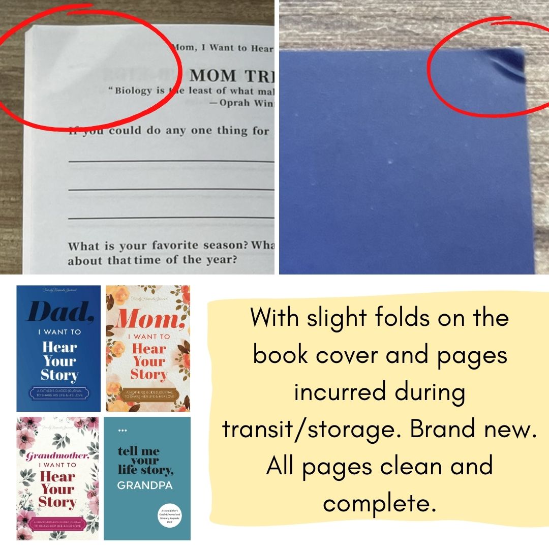I Want to Hear Your Story: Dad Mom Grandmother Grandpa Guided Journal to Share His / Her Life & Love (Hear Your Story Books) (Paperback) (With SLIGHT FOLDS on book cover)