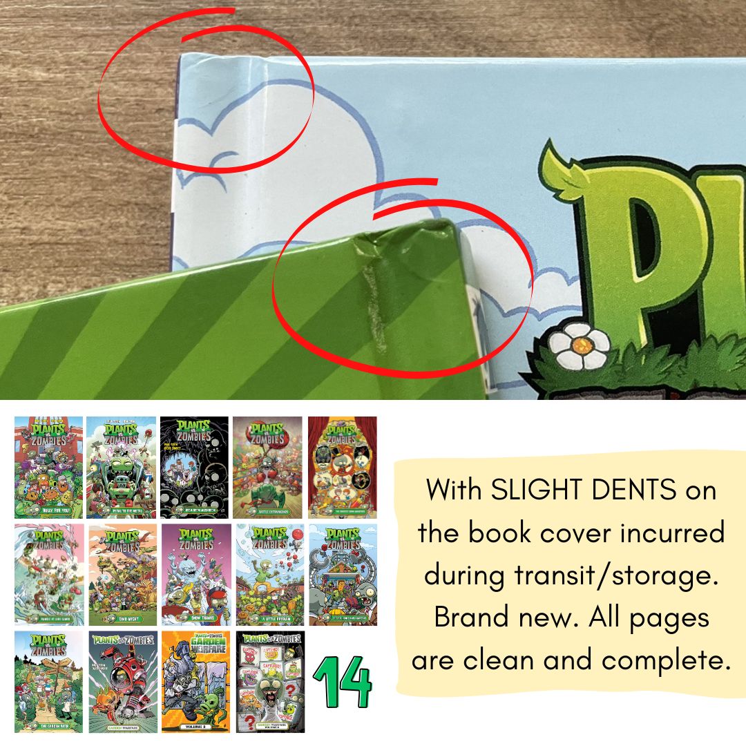 Plants vs. Zombies, COMICS (7 books) (Pls. Choose from SET 1 or 2) brand new hardcover, no box, with SLIGHT DENTS on book cover
