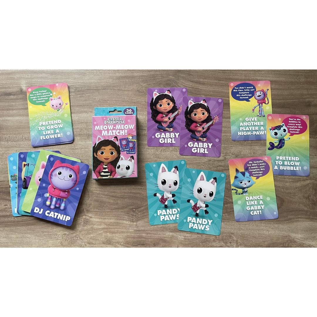 Gabby's Dollhouse Meow-Meow Match Matching Game Learning Flash Cards / Flashcards (36 cards) Box Set - brand new