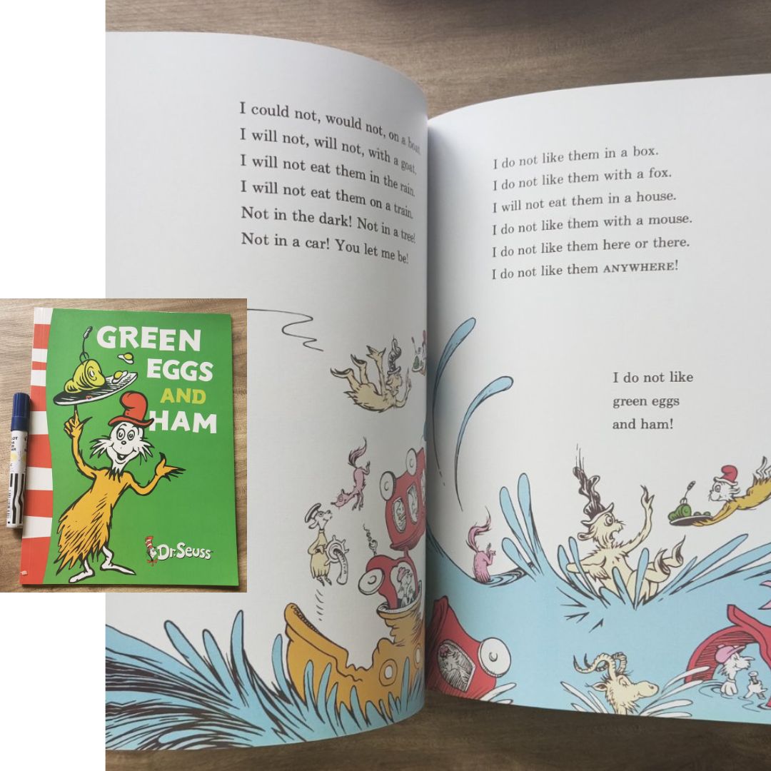 Dr Seuss paperbacks (PLS CHOOSE A TITLE) Oh the Places You'll Go / Fox in Socks / Green Eggs and Ham / Oh the Thinks You Can Think / One Fish Two Fish / Scrambled Eggs Super / Sleep Book / Ten Apples Up On Top / The Alphabet Book / Wacky Wednesday