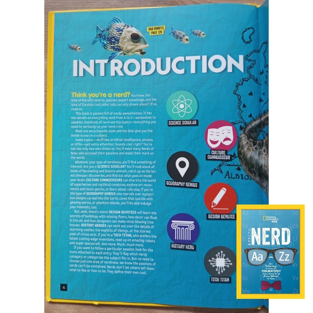 NATGEO National Geographic Kids NERD A to Z (USED book, hardcover, with slight dents on book cover)