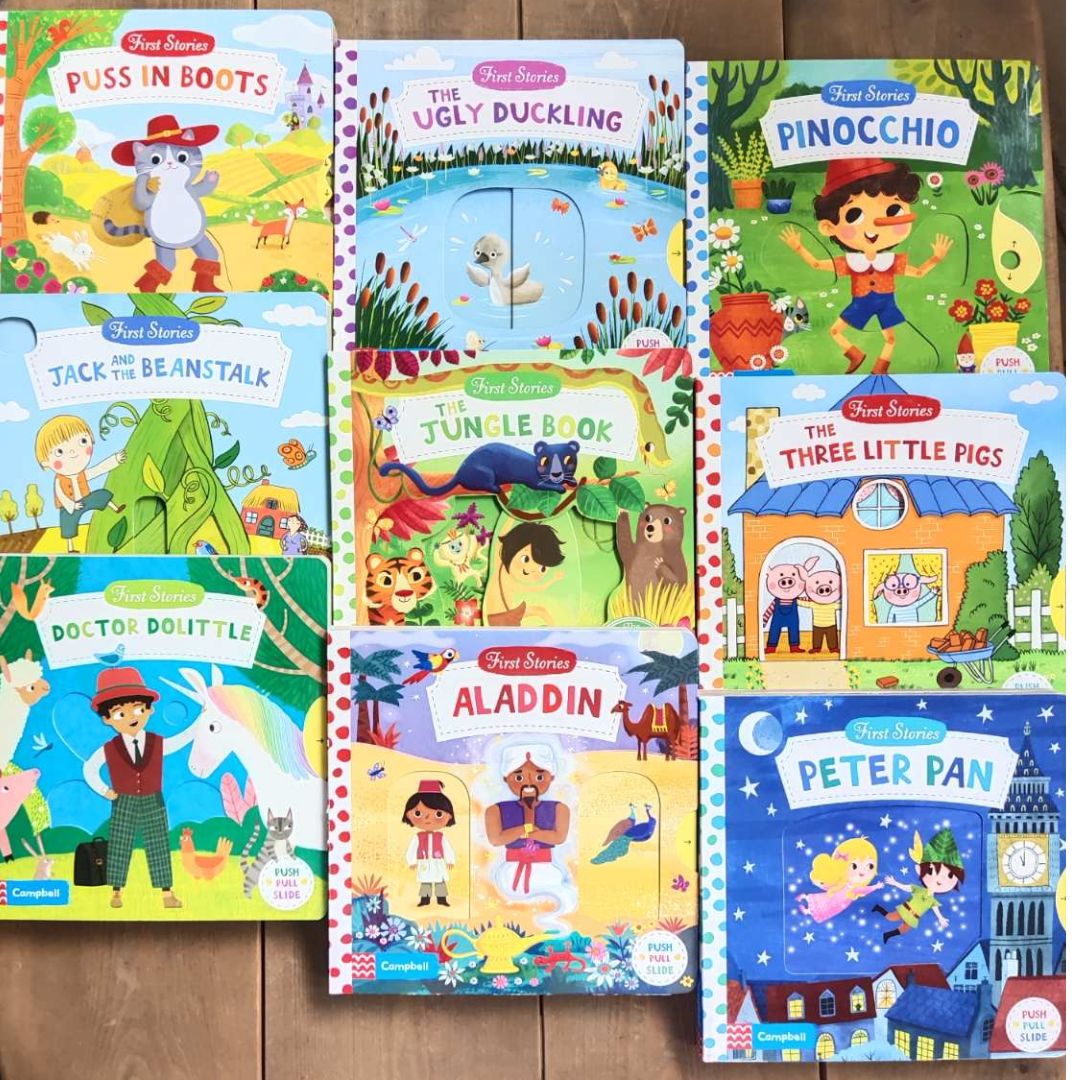 CAMPBELL First Stories Board book Fairy Tales (singles) INTERACTIVE BOARD BOOKS (Little Red Riding Hood, Rapunzel, Three Little Pigs, etc)