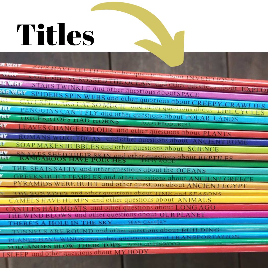I WONDER WHY series (25 books) softcover, no box