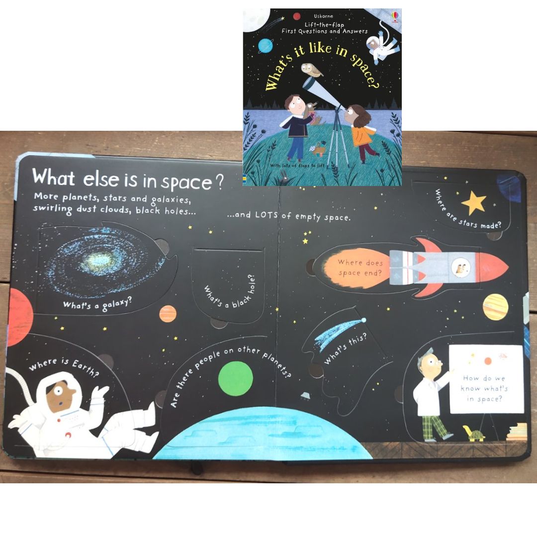 Usborne WHAT IS IT LIKE IN SPACE? (Lift-the-flap First Questions and Answers) BOARD BOOK