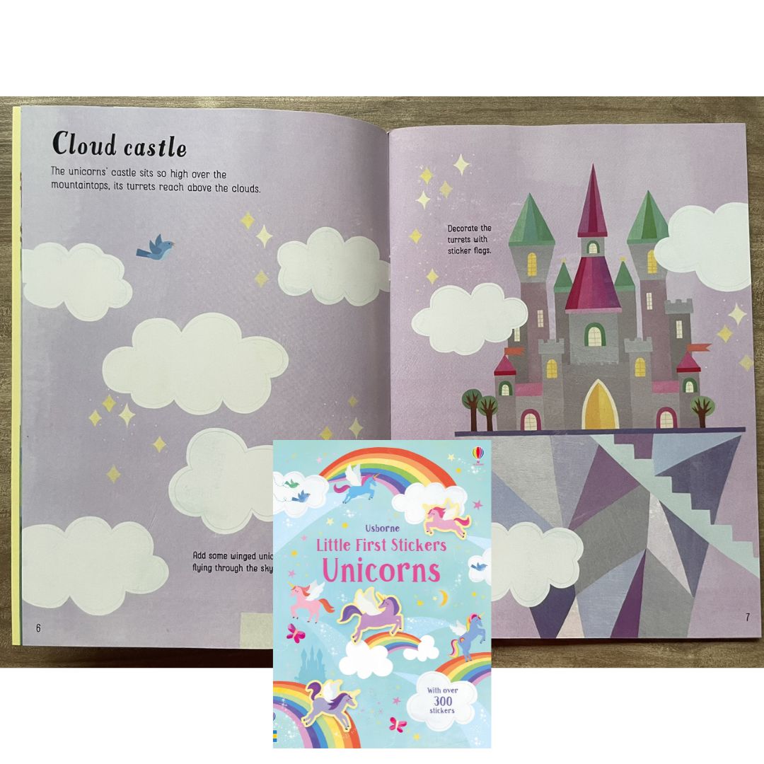 Usborne LITTLE First Stickers (SINGLES) (9.5 by 6.9 inches) Flowers / Football / Love and Kindness / Mermaids