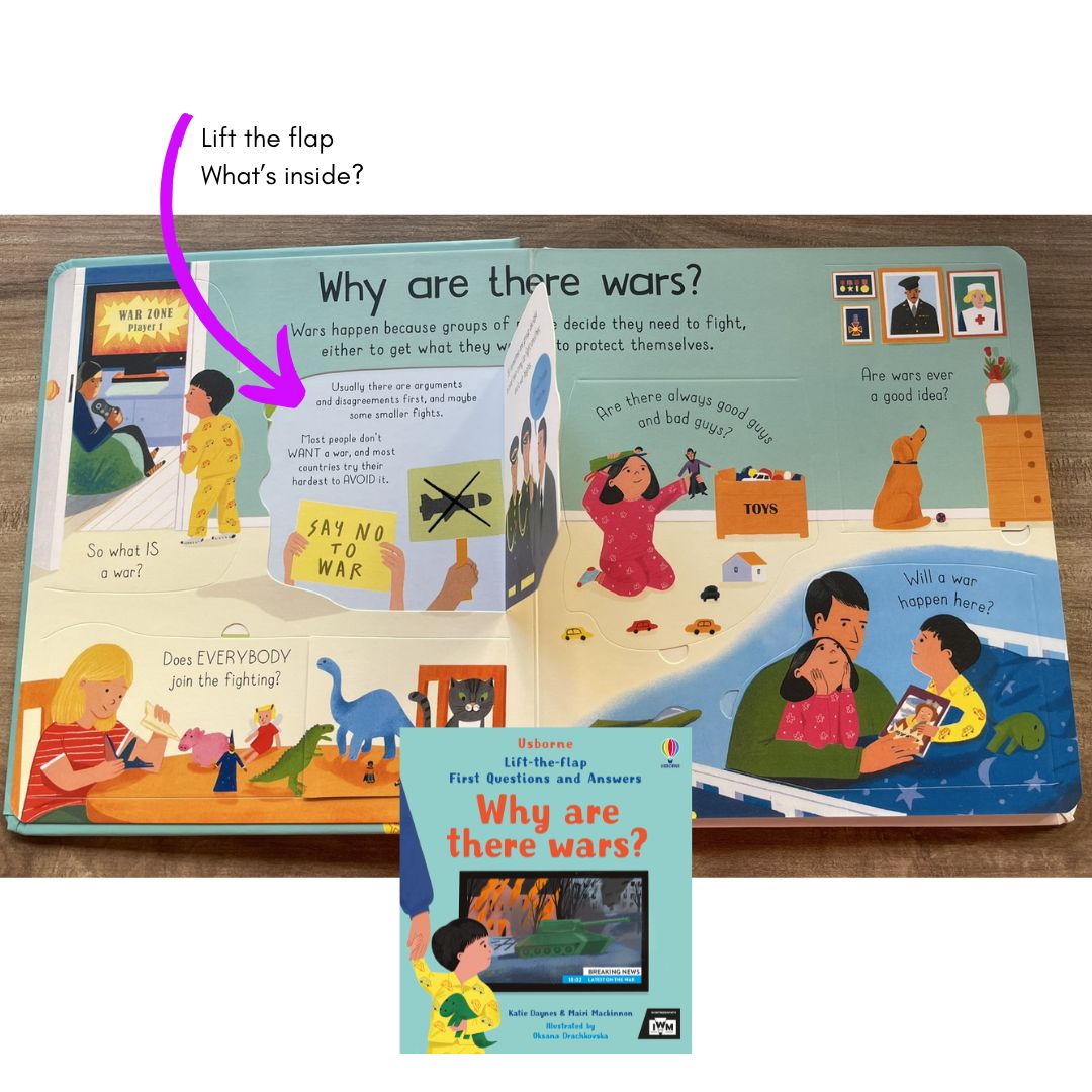 Usborne Lift-the-flap FIRST Questions and Answers (SINGLES, Board Book) How Do Flowers Grow / What is a Virus / What's It Like in Space / Why are there Wars / Why Do We Need Bees / Why Do We Need Trees / Why is it Dark at Night