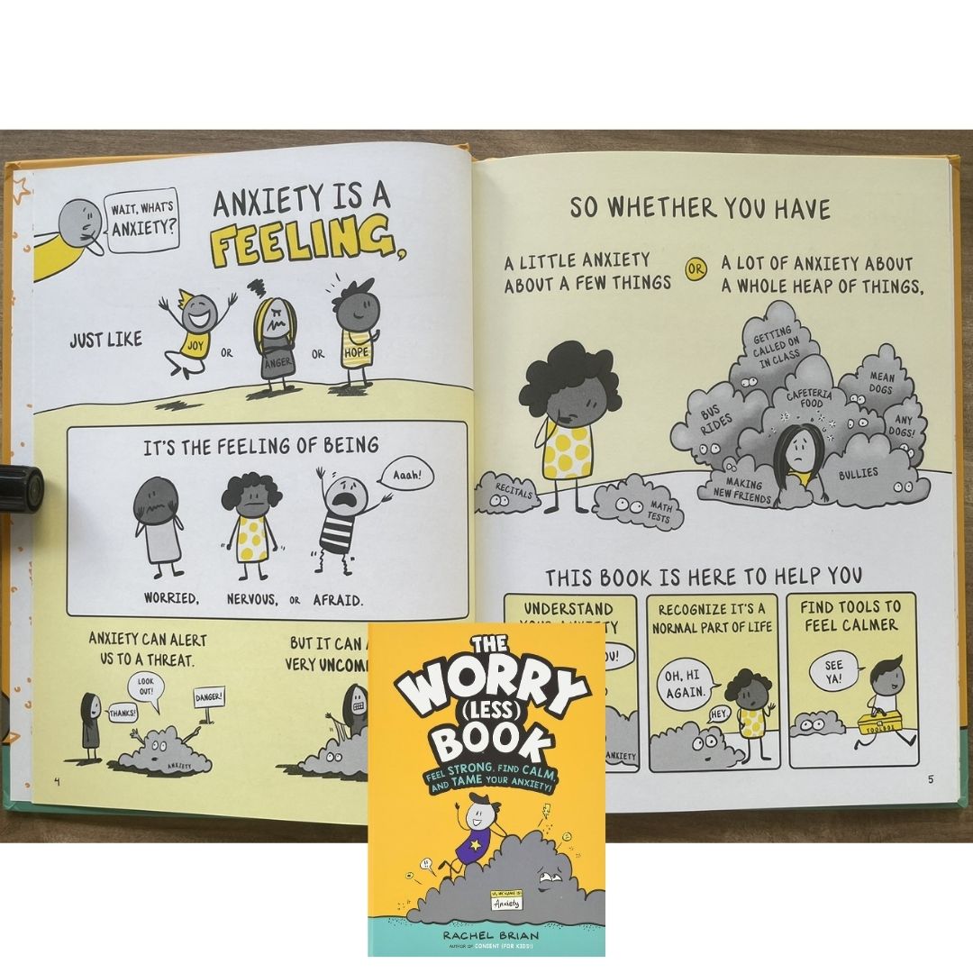 The Worry (Less) Book: Feel Strong, Find Calm, and Tame Your Anxiety! (hardcover) - with SLIGHT DENTS and MARKS on book cover
