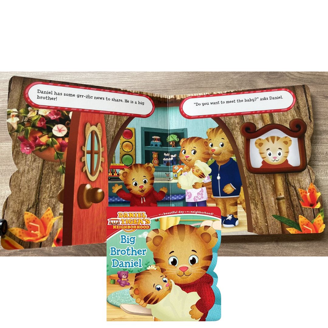 Big Brother Daniel (Daniel Tiger's Neighborhood) (brand new Shaped Board Book) with SLIGHT DENTS on book cover