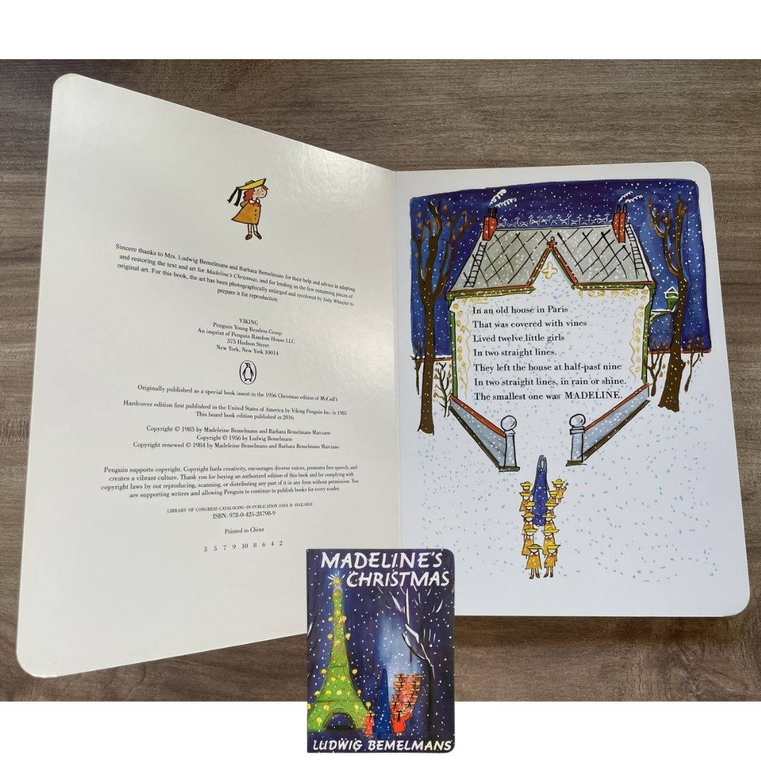 Madeline's Christmas (brand new Board book, with SLIGHT DENTS and DIRT on book cover)