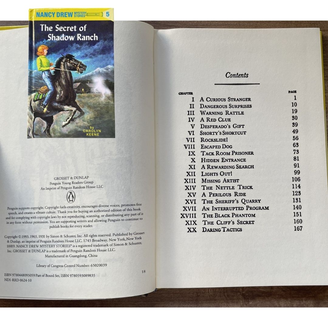 Nancy Drew Mystery Story #5: The Secret of Shadow Ranch (brand new Hardcover, with SLIGHT DENTS on book cover)