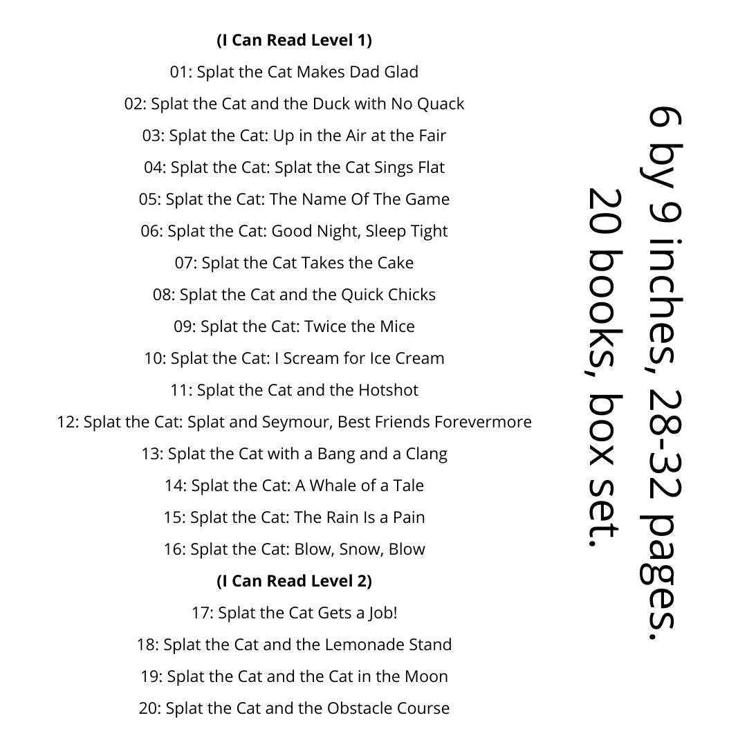 Splat The Cat I CAN READ Collection Box Set (no cd) 20 books, brand new softcover - BOX with DENTS